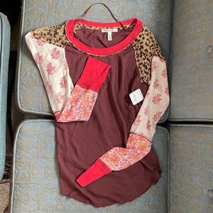 Free People waffle knit layering long sleeve t-shirt